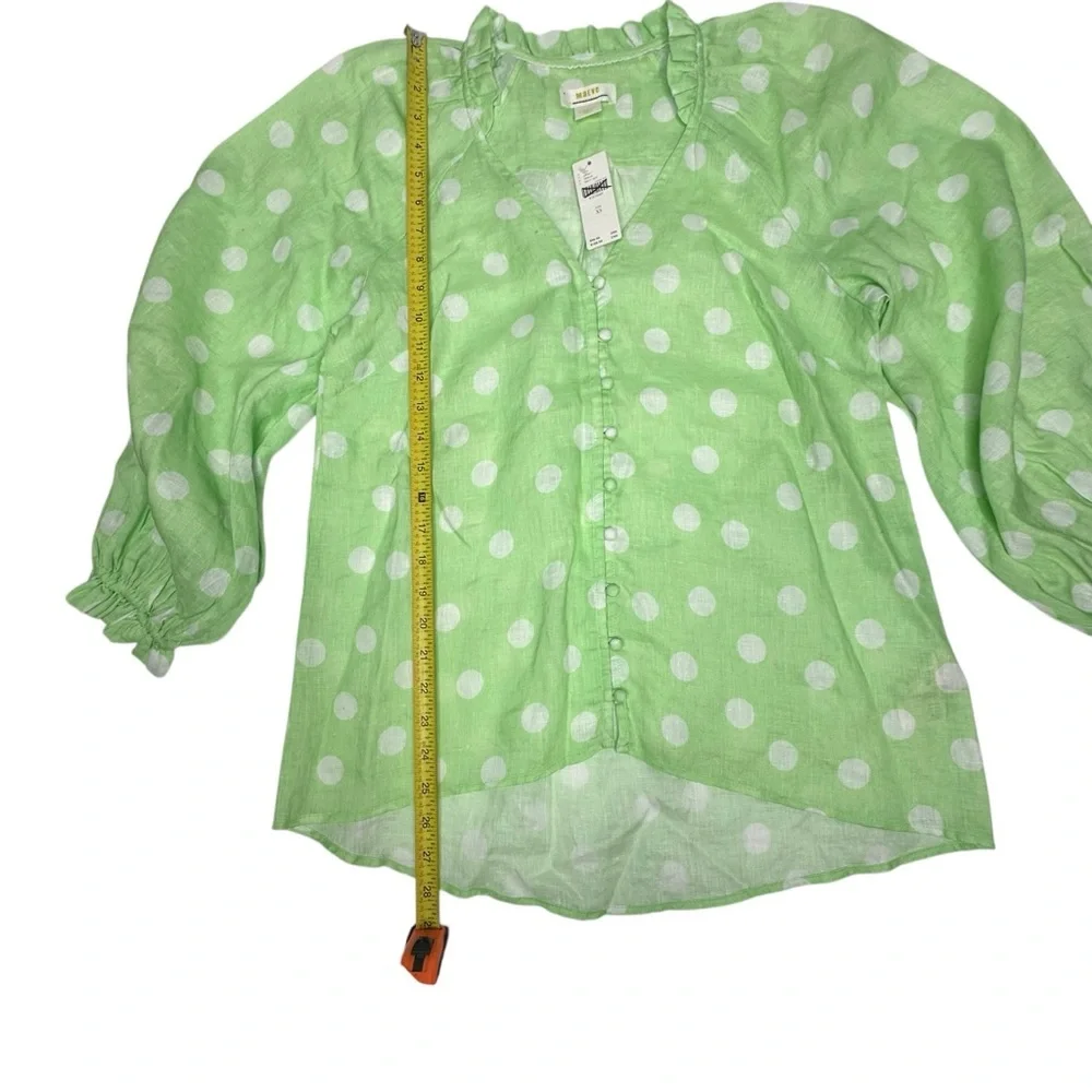 NWT Anthropologie Maeve Audie Linen Puff Sleeve Blouse xs